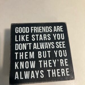 Primitives by Kathy Black and White Friendship Sign